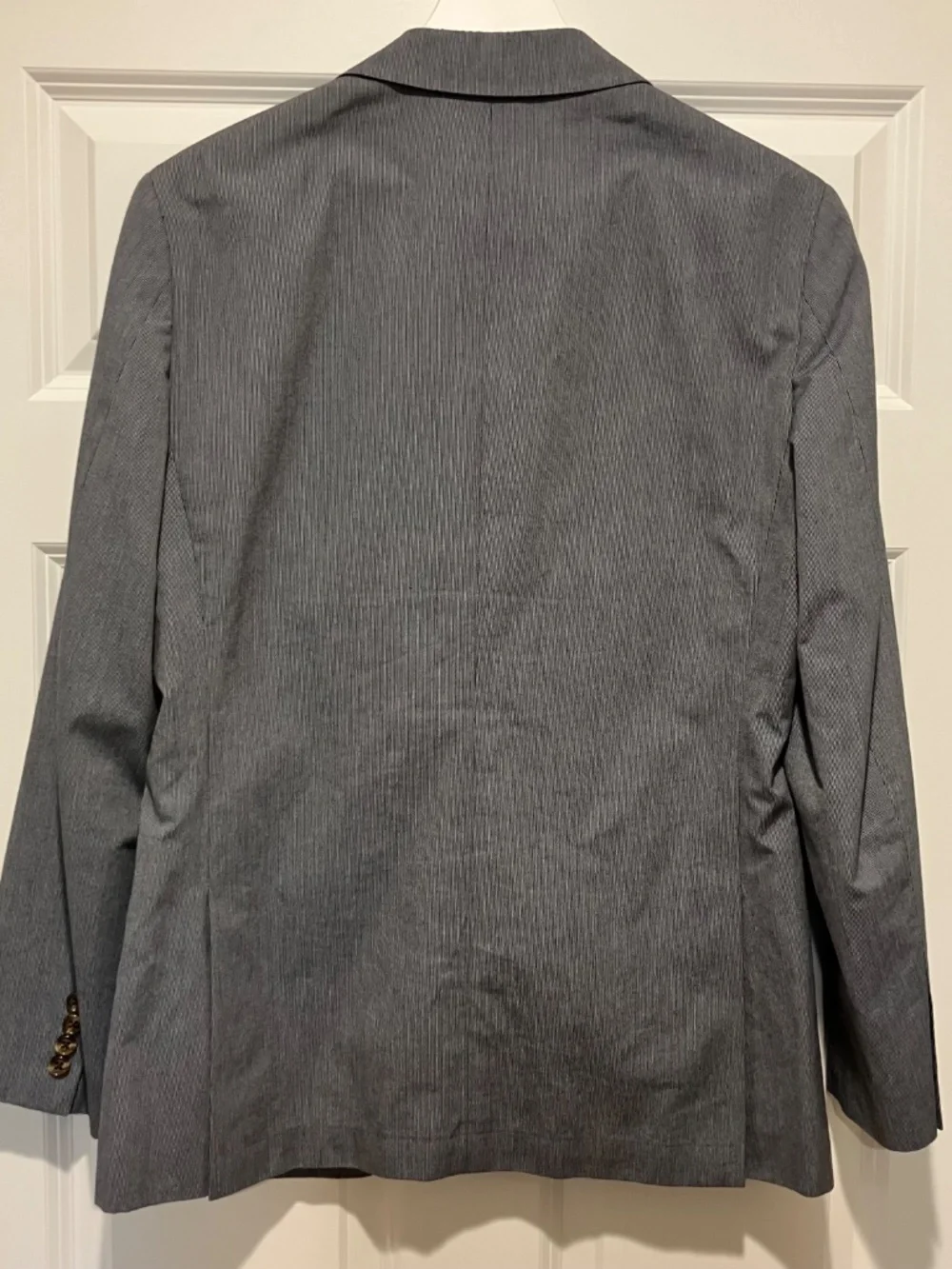 J Crew Ludlow Slim Suit Jacket Blazer Cotton White Navy Stripe - Picture 6 of 10